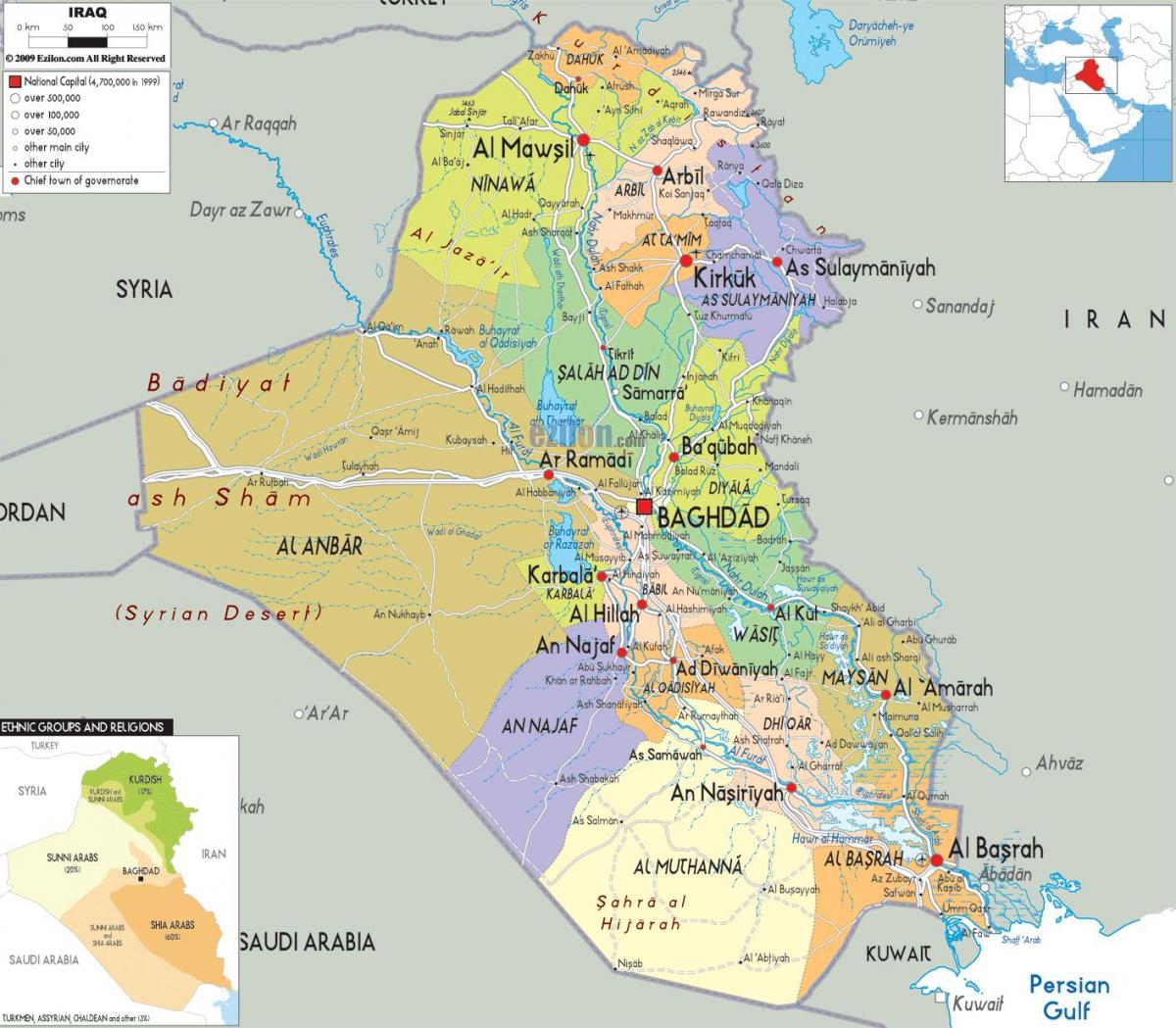 Iraq cidades mapa
