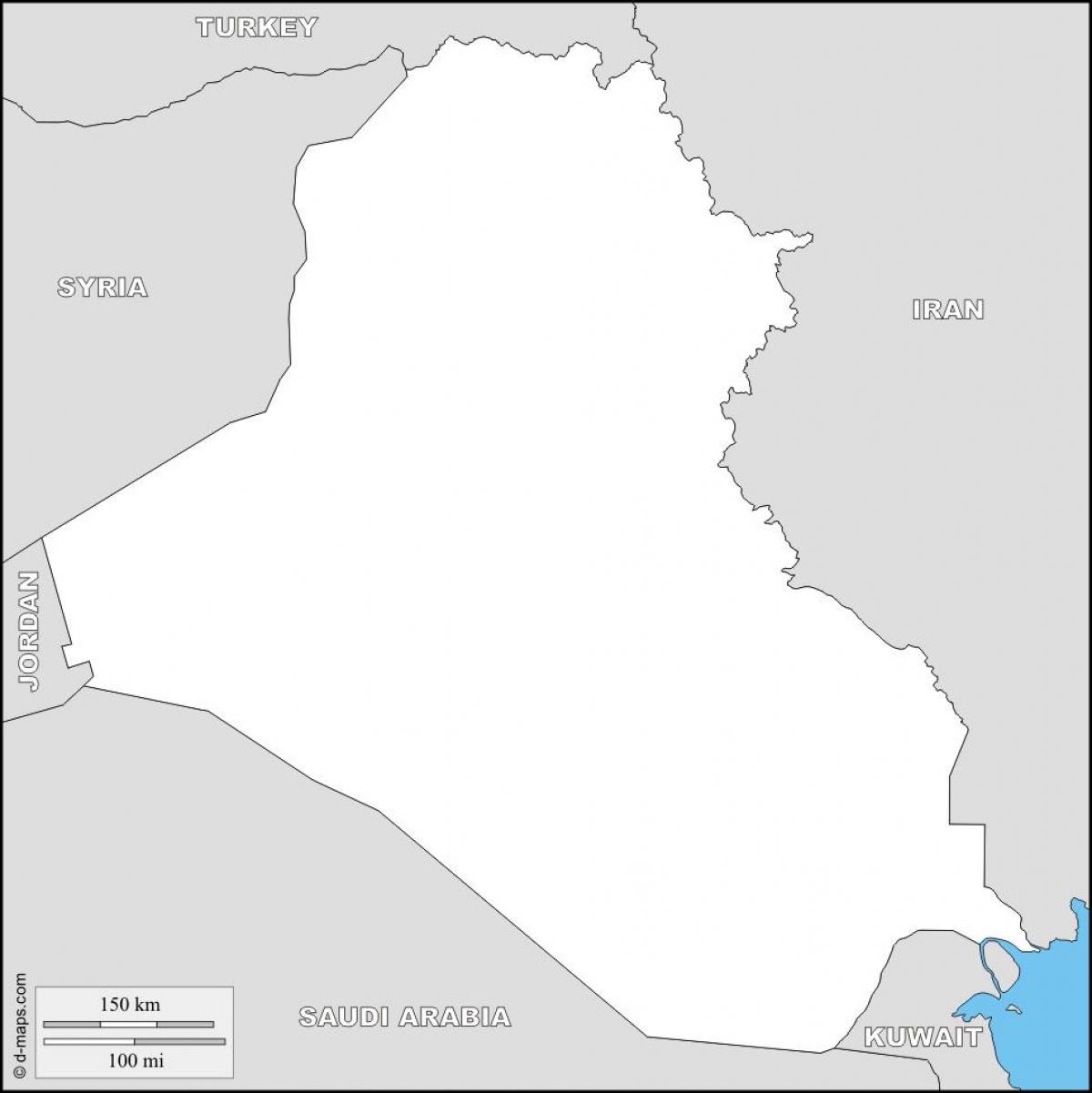 Mapa de Iraq en branco