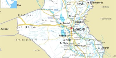 Mapa de Iraq río