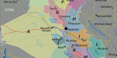 Mapa de Iraq rexións