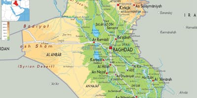 Mapa de Iraq xeografía